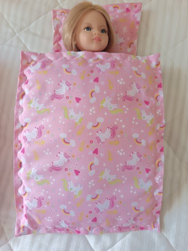 Pink unicorn small doll - pink,