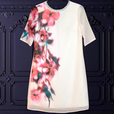 LITTLE MISTRESS SZE 10 FLORAL EMBELLISH DRESS HOLIDAY EVENING WEDDING PARTY CLUB