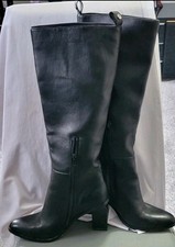 BUFFALO LONDON PREMIUM COMFORT KNEE HIGH BLACK LEATHER BOOTS EU 37, UK 4