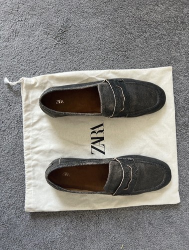 Zara penny loafers distressed/