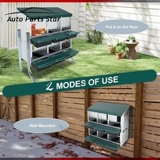 Two-Tier Chicken Nesting Box 6 Hole Metal Chicken Egg Laying Box w/ Swing Perch