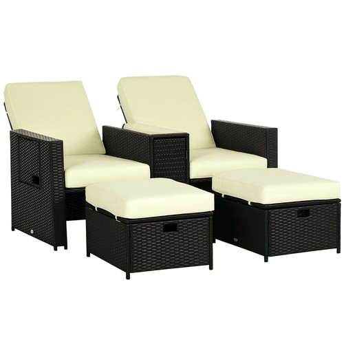 Outsunny recliner rattan sun - recliner,