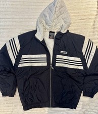 Adidas Puffer Jacket Coat  Padded Vintage Hooded  Retro large men’s 