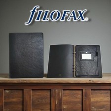 【NEW】Filofax Heritage Compact A5 Planner Black 6-hole Buffalo leather...