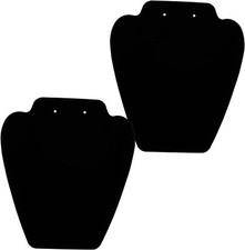 2Pcs Velvet Necklace Display Stand, Black Jewelry Holder for Chains & Earrings