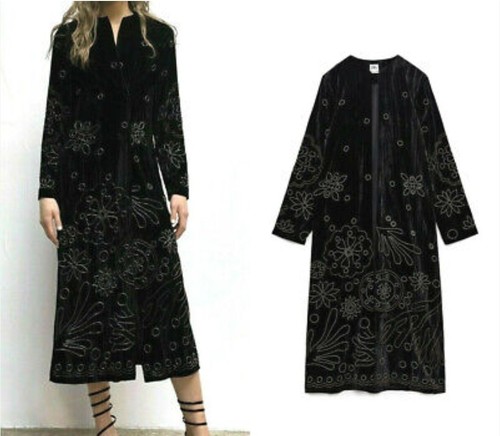 Zara velvet embroidered beaded - velvet,