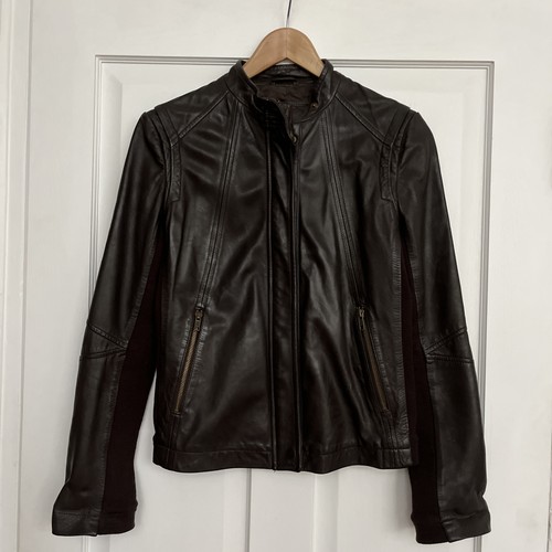 Women brown leather jacket - women's,