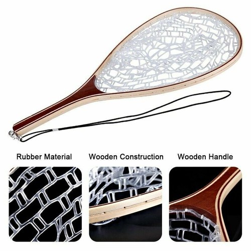 Wooden handmade landing net - wooden,