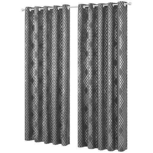 Blackout eyelet curtains - blackout, geo