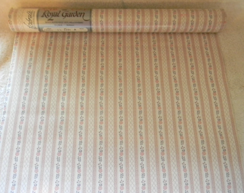 Vtg floral stripe - floral, cottage