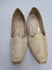 JUTTI KHUSSA Shoes Mens Gold Embellished Sz 7 Traditional Wedding Shoes 