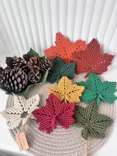 Handmade macrame leaf - macrame,