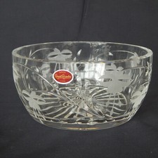 Royal Brierley Crystal Fuchsia Fruit Trifle Bowl Dish Label Etched 27cm