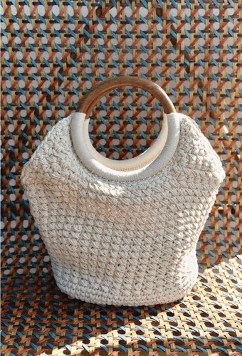 Zara cream macrame wooden - cream,