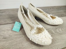 Monsoon GIRLS IVORY Shoes UK 2 EUR 34 LACE CORSAGE WEDDING Holy Communion Party