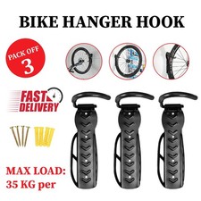 2X Bike Storage Wall Mounted Hook Bicycle Rack Hanger Holder Garage Steel Stand