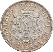 Fitz Bremen City 36 Grote 1840 Coat of Arms Wreath Silver °TCH993