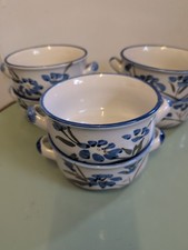 vintage Chi Kiang stoneware soup bowls or mugs with handles,