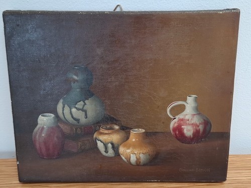 Antique oil canvas fine - canvas,