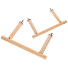 2Pcs Wooden Bird Perch Stand