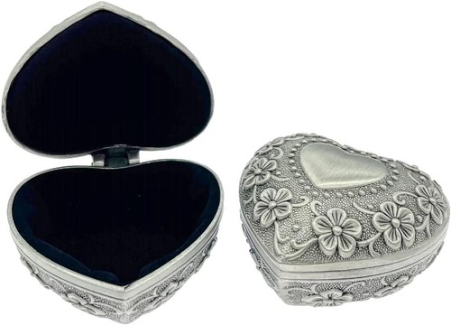 Velvet heart ring box - 2x,