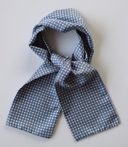 Silk slim cravat blue - slim, &