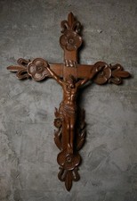 French Carved Wooden Crucifix