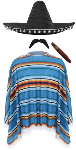 Mexican poncho sombrero cigar - mexican,