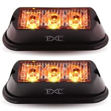2x 3 LED Amber Strobe Flashing