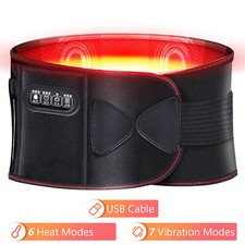 Electric Heating Vibration Waist Massager Back Waist Belt Pain Relief Therapy UK