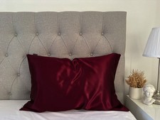 SILKGLAM Premium 100% Pure Mulberry Silk Pillowcase Burgundy 22 Momme Grade 6A