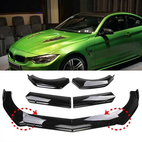 Gloss black front bumper - black,