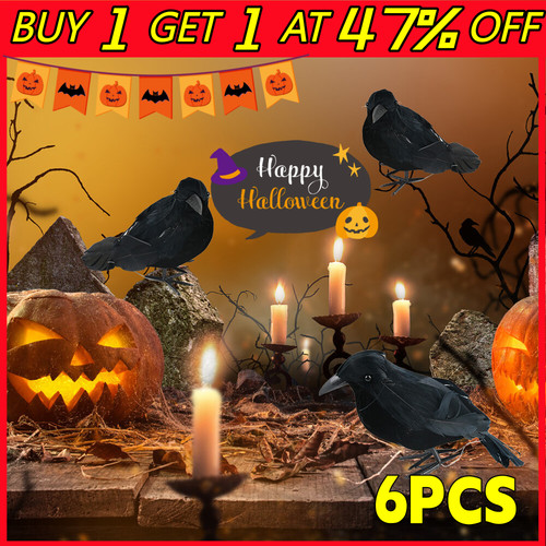 6pcs black lifesize raven - 6pcs,