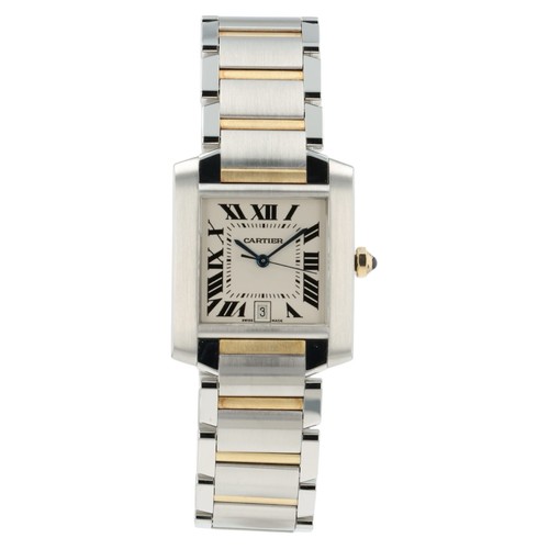 Cartier tank silver dial 18k - cartier,