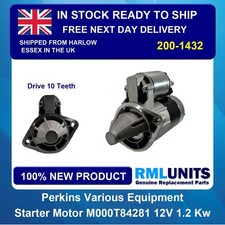 Starter Motor For JCB 8008 Micro Excavators M000T84281 M000T84282