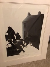 Mackenzie Thorpe signed mounted ltd edition print of "The Alley Players"