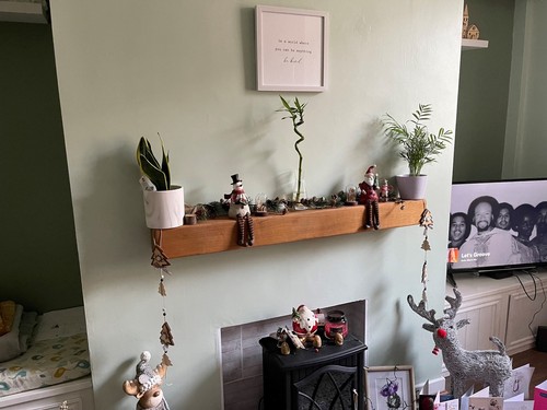 Solid oak fireplace - oak, beam