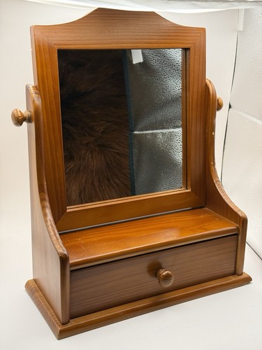 Wooden table top vanity mirror - wooden,