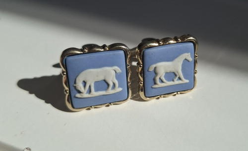 Wedgwood cufflinks blue white - wedgwood,