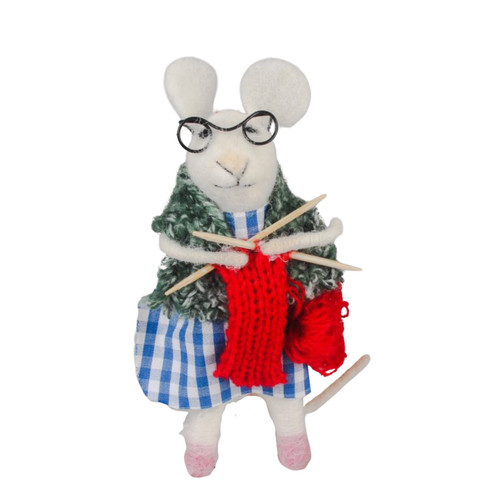 Felt knitting mouse christmas - knitting,