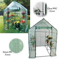 Large Walk In Greenhouse PVC or PE Cover Garden Grow Green House with 8 Shelves