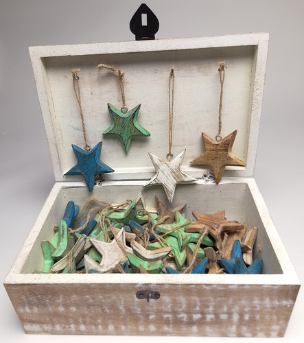 Wooden hanging star - 3d,