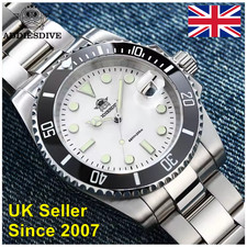 Addiesdive MY-H3DQZ Luxury Quartz Men's Diver Style Watch White Dial BGW9 Lume