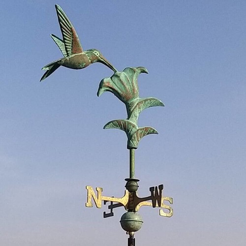 Aged copper humming bird - aged,