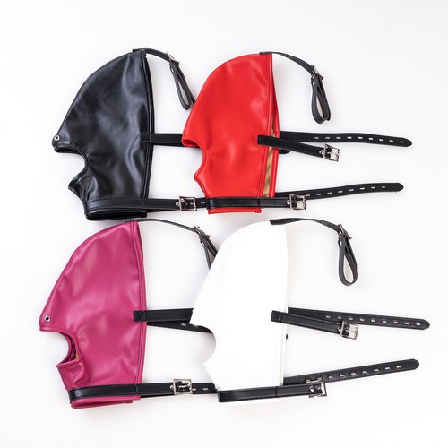 Soft leather head mask - leather,