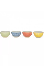 Nadiya Hussain Set Of 4 Embossed Stoneware Tapas Bowls - Various Colours