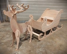 Santa sleigh and reindeer