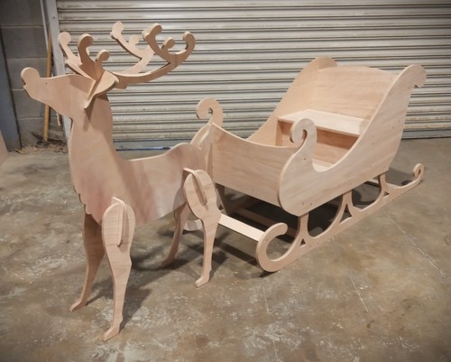 Santa sleigh and - , reindeer