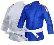 adidas J250 Kids Judo Suit 9oz Childrens Gi White Or Blue Uniform & Belt 250g