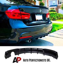 BMW 3 Series F30 F31 Gloss Black Rear Valance Diffuser Spoiler Lip Single Exit